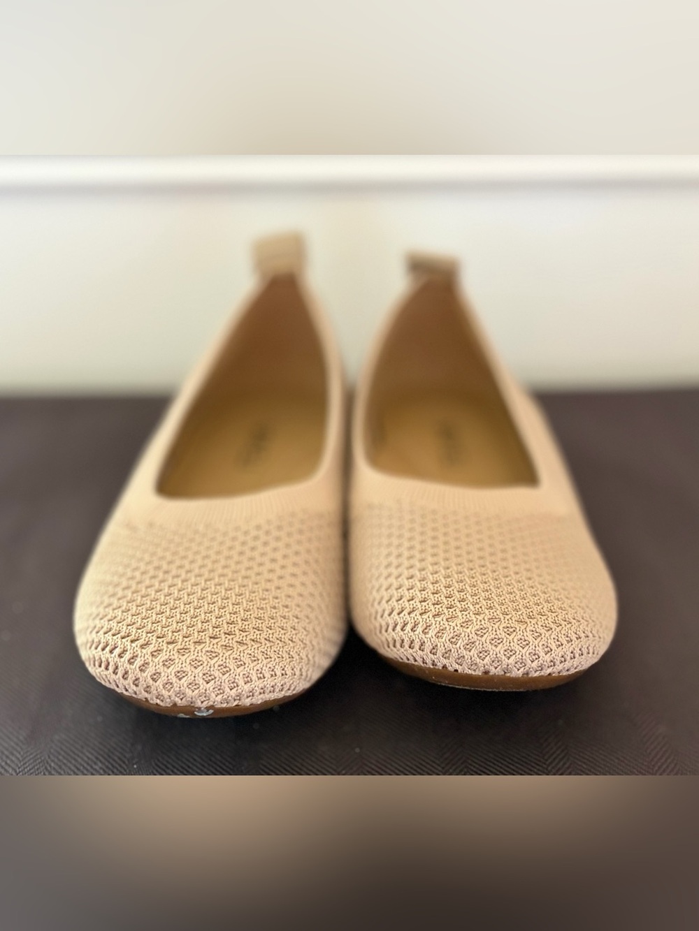 Vaneli Suvi Navy Beige Stretch Knit Ballet Flats 2142 Size 7.5 N Pristine - Picture 8 of 14